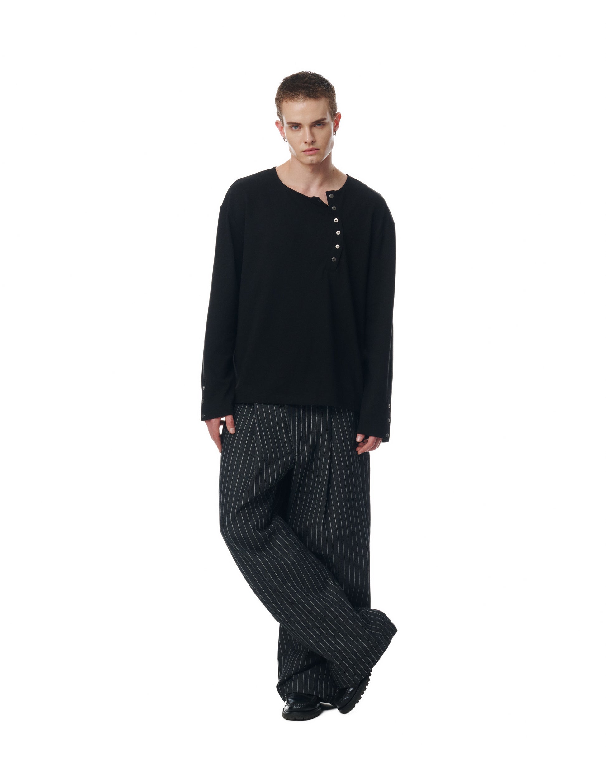 SIDE PLEAT STRIPES PANTS