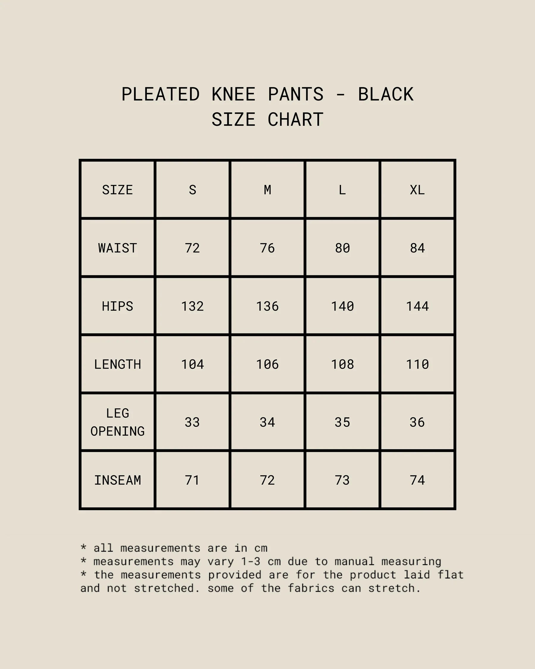 Pleated Knee Pants (Black)