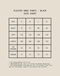 Pleated Knee Pants (Black)