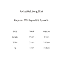 Pocket Belt Long Skirt (Black)