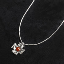 Red Cross Silver Necklace