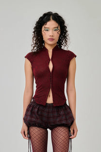 Amity Lace Top (Maroon)