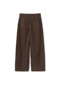 Belted Herringbone Pants (Brown)
