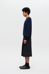 Belted Stripe Bermuda Slacks (Black)