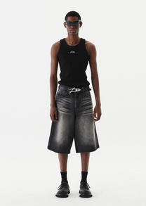 Signature Bermuda Denim Pants (Black)