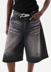Signature Bermuda Denim Pants (Black)