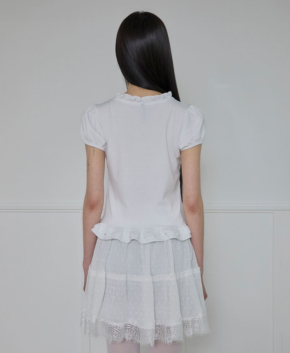 Muta Frill Puff T-Shirt (White)