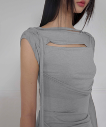 Roll-Up Dress (Gray)
