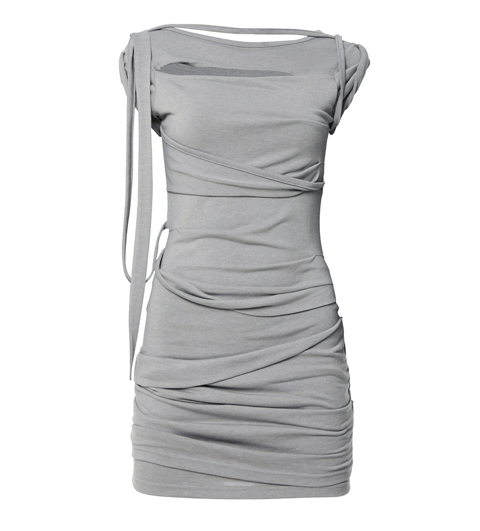 Roll-Up Dress (Gray)