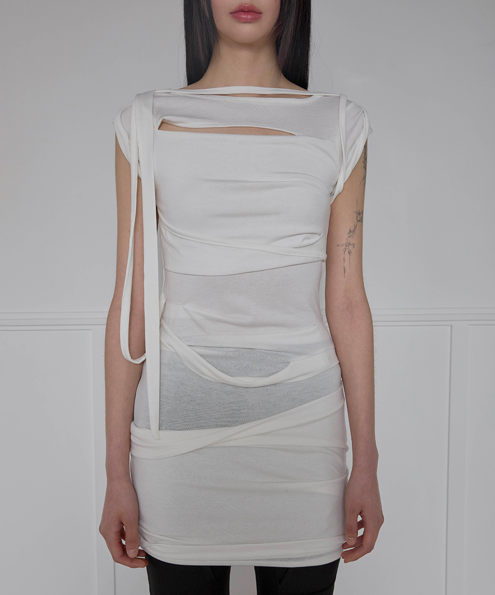 Roll-Up Dress (Cream)