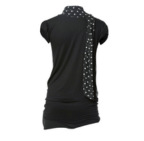 Layered Dot Scarf T-Shirt (Black)