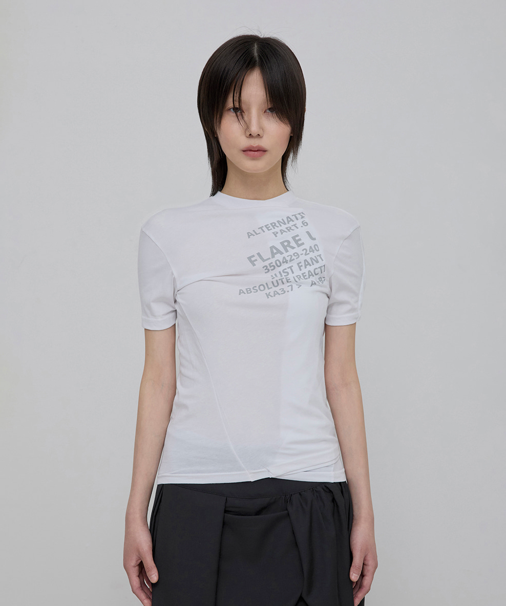Asymmetrical Layered T-Shirt (White)