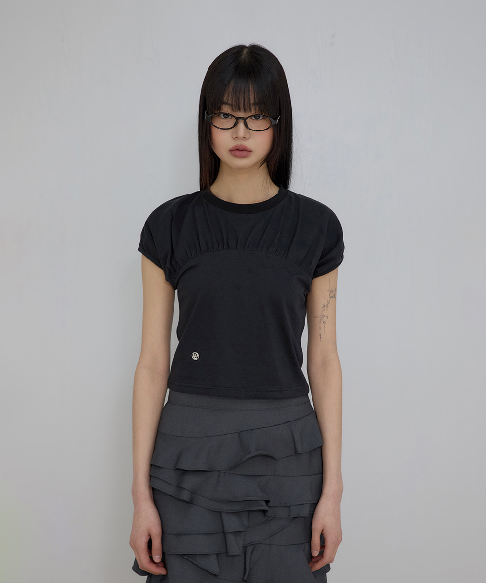 Kaya Shirred T-Shirt (Black)