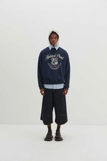 Multi Dart Bermuda Denim Pants (Indigo)