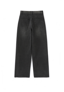 Signature Wide Denim Pants Washed (Black)