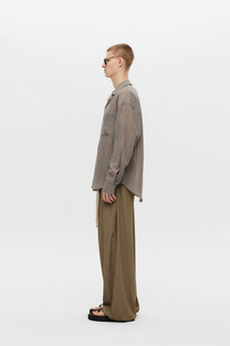 Summer One-Tuck Wide Pants (Beige)