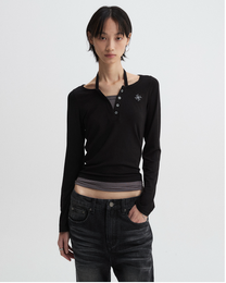 Layered Henley Black (FEMALE)