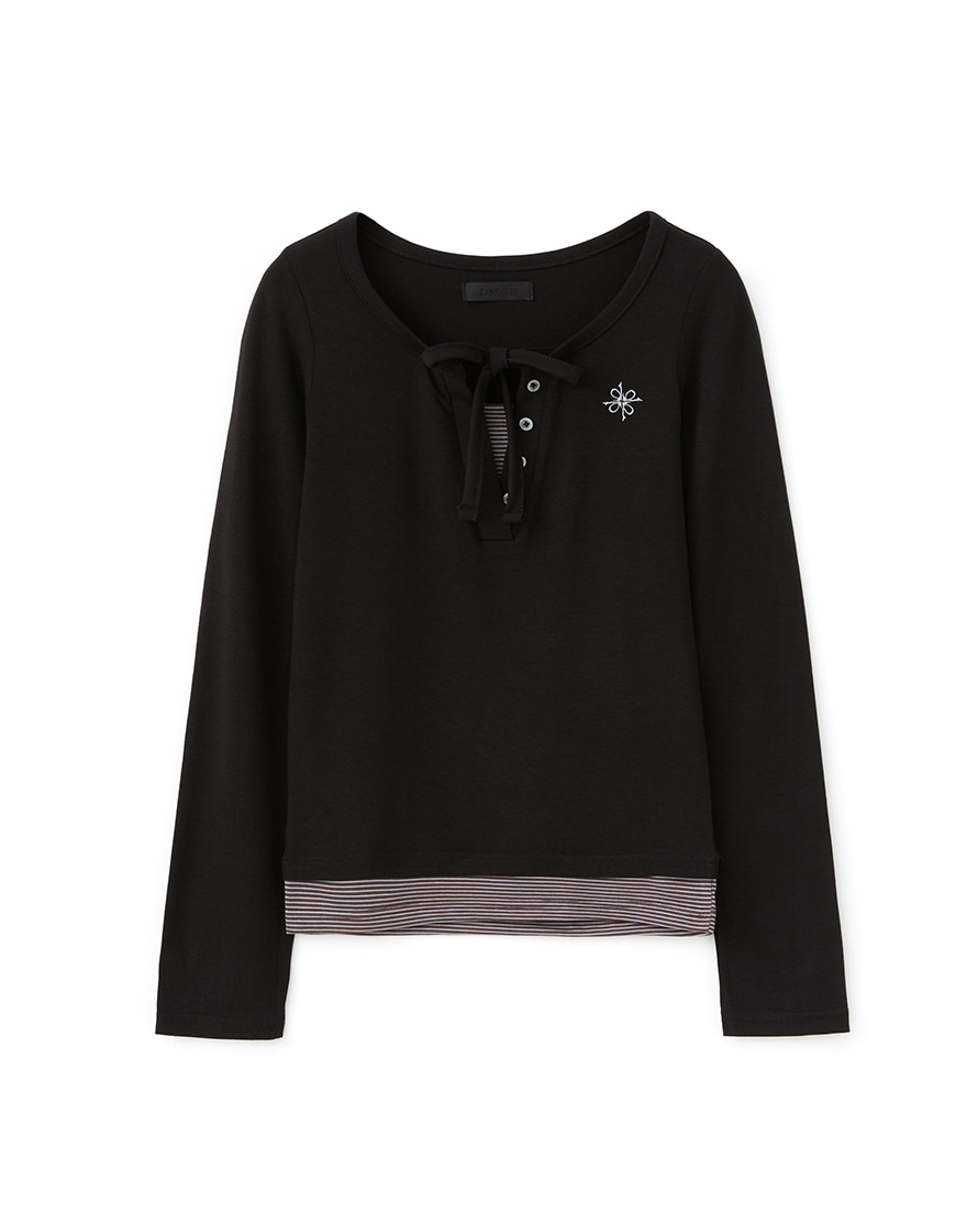 Layered Henley Black (FEMALE)