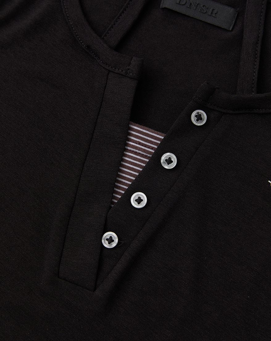 Layered Henley Black (FEMALE)
