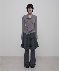 Asymmetrical Draped Hoodie Grey