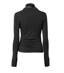 Asymmetrical Draped Hoodie Black