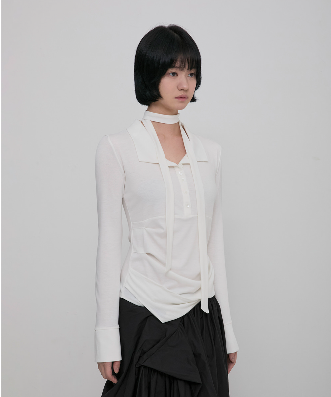 Asymmetrical Draped Hoodie (Ivory)