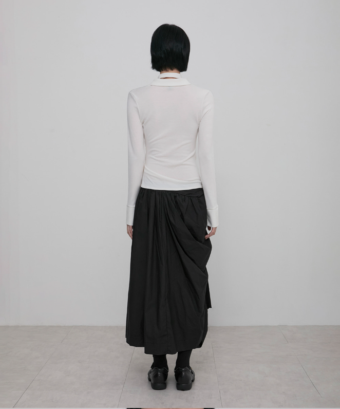 Asymmetrical Draped Hoodie (Ivory)