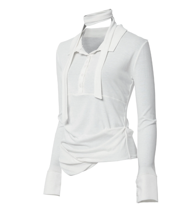 Asymmetrical Draped Hoodie (Ivory)