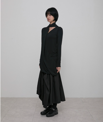 Layered Chifon Scarf Long Sleeve