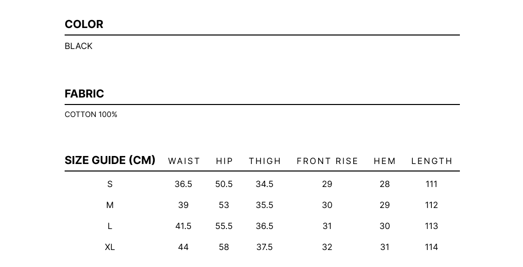 Curved Denim Pants (Black)