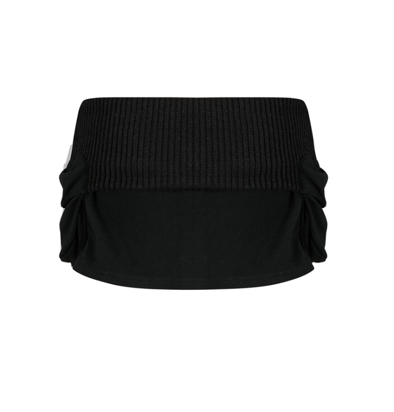 Knit Micro Skirt Black