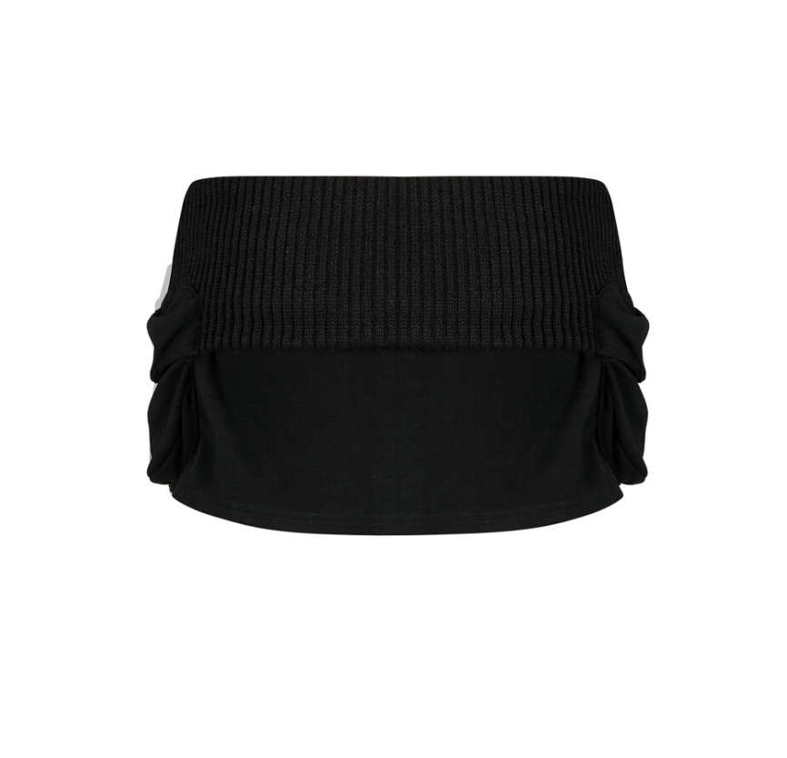 Knit Micro Skirt Black