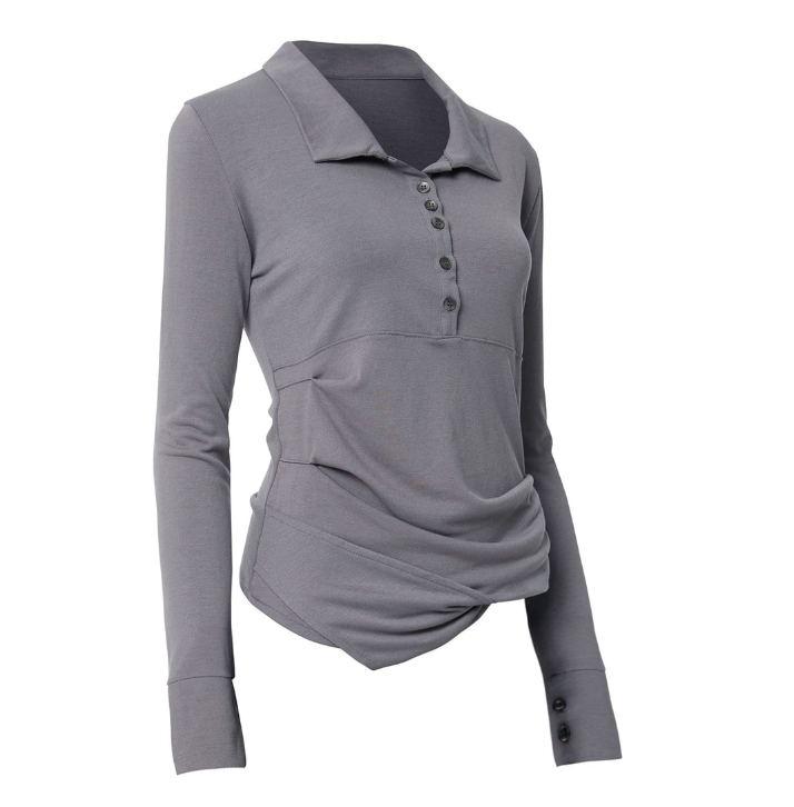 Asymmetrical Draped Hoodie Grey