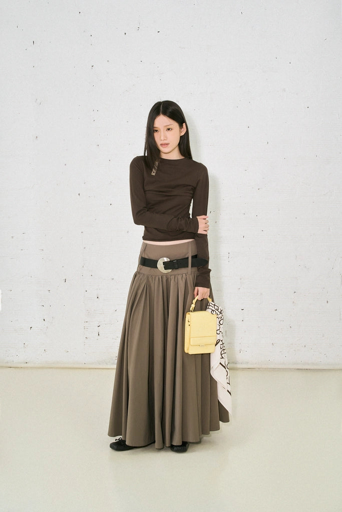 Nylon Belt Skirt (Brown)