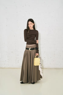 Nylon Belt Skirt (Brown)