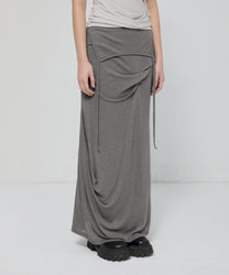 Asymmetrical Draped Long Skirt