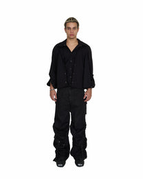 Washed Black Drape Jeans