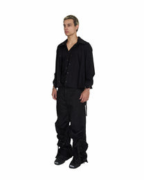 Washed Black Drape Jeans