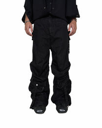 Washed Black Drape Jeans