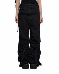Washed Black Drape Jeans