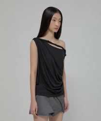Braided Drape One-Shoulder Top