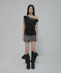 Braided Drape One-Shoulder Top
