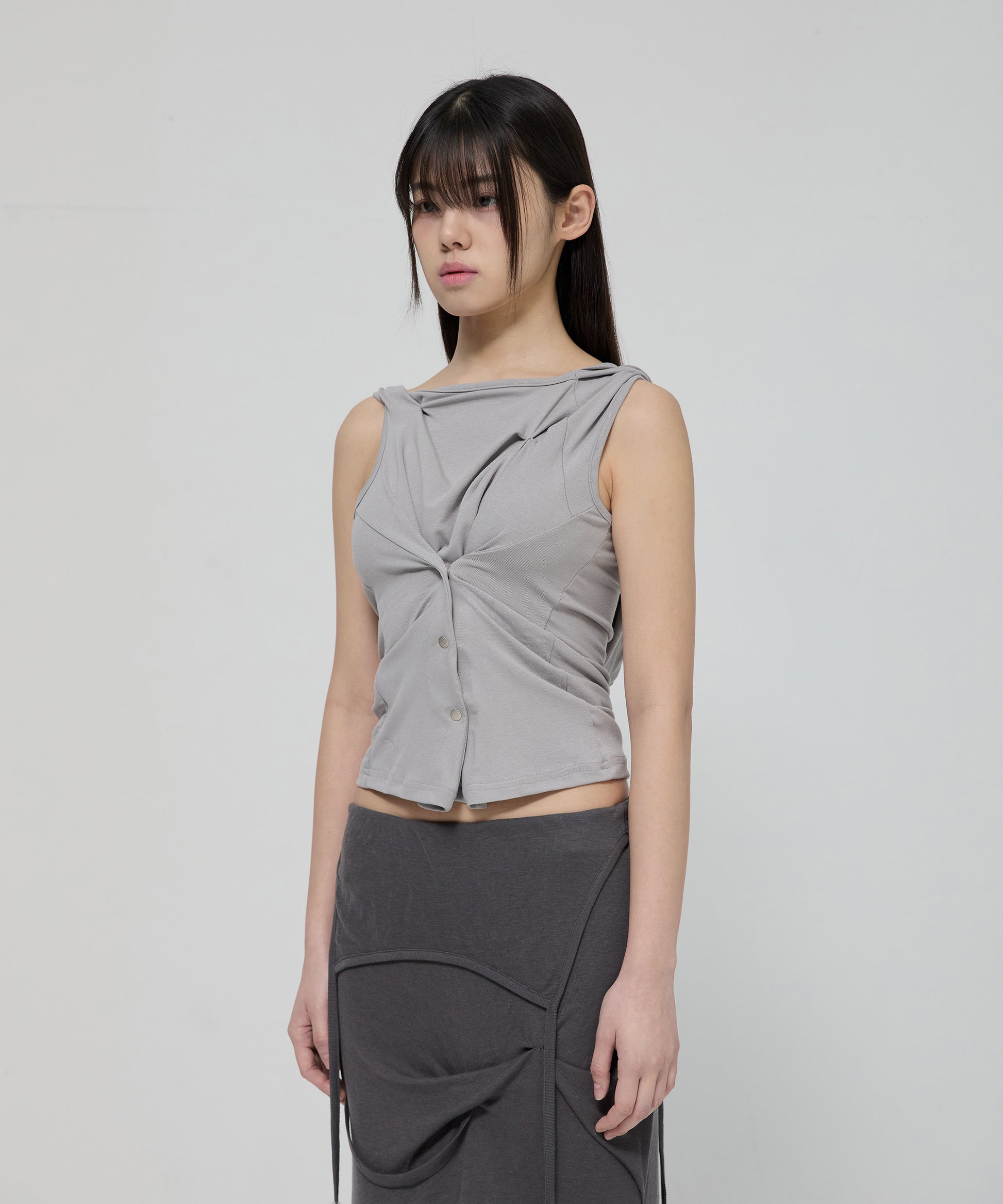 Asymmetric Snap Hoodie