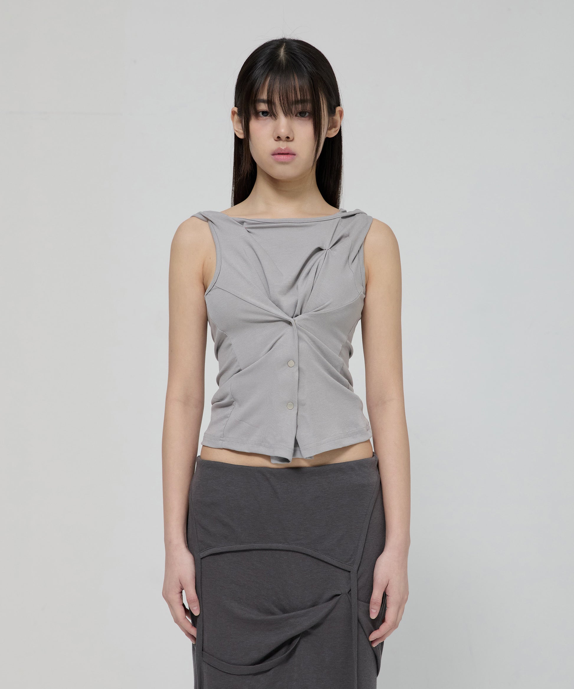 Asymmetric Snap Hoodie