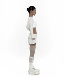 Knit Micro Skirt Ivory