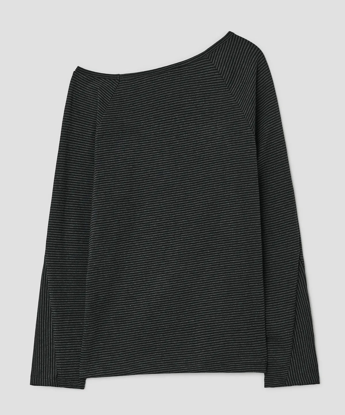 Striped Seam Button Top [Black]