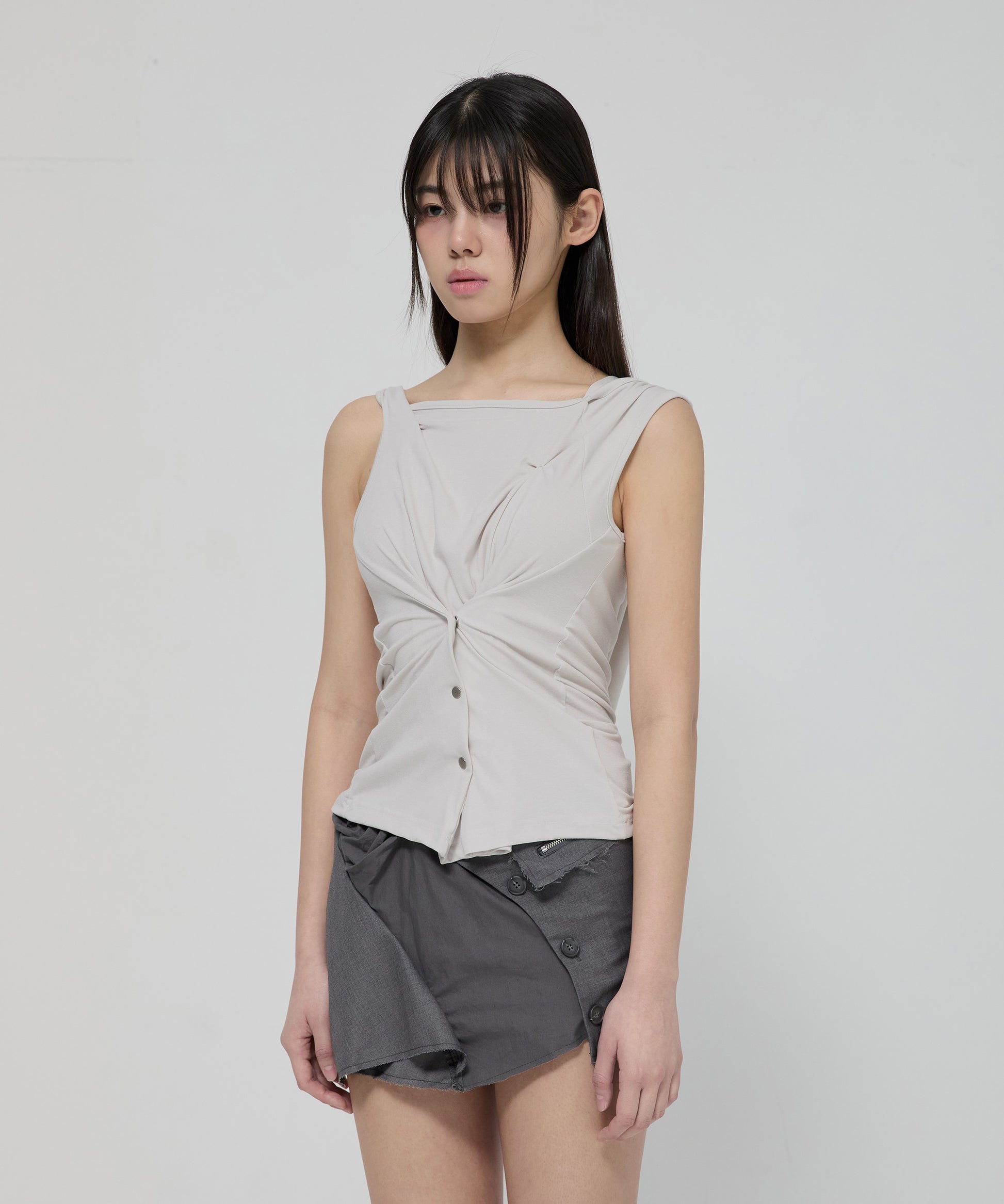 Asymmetric Snap Hoodie