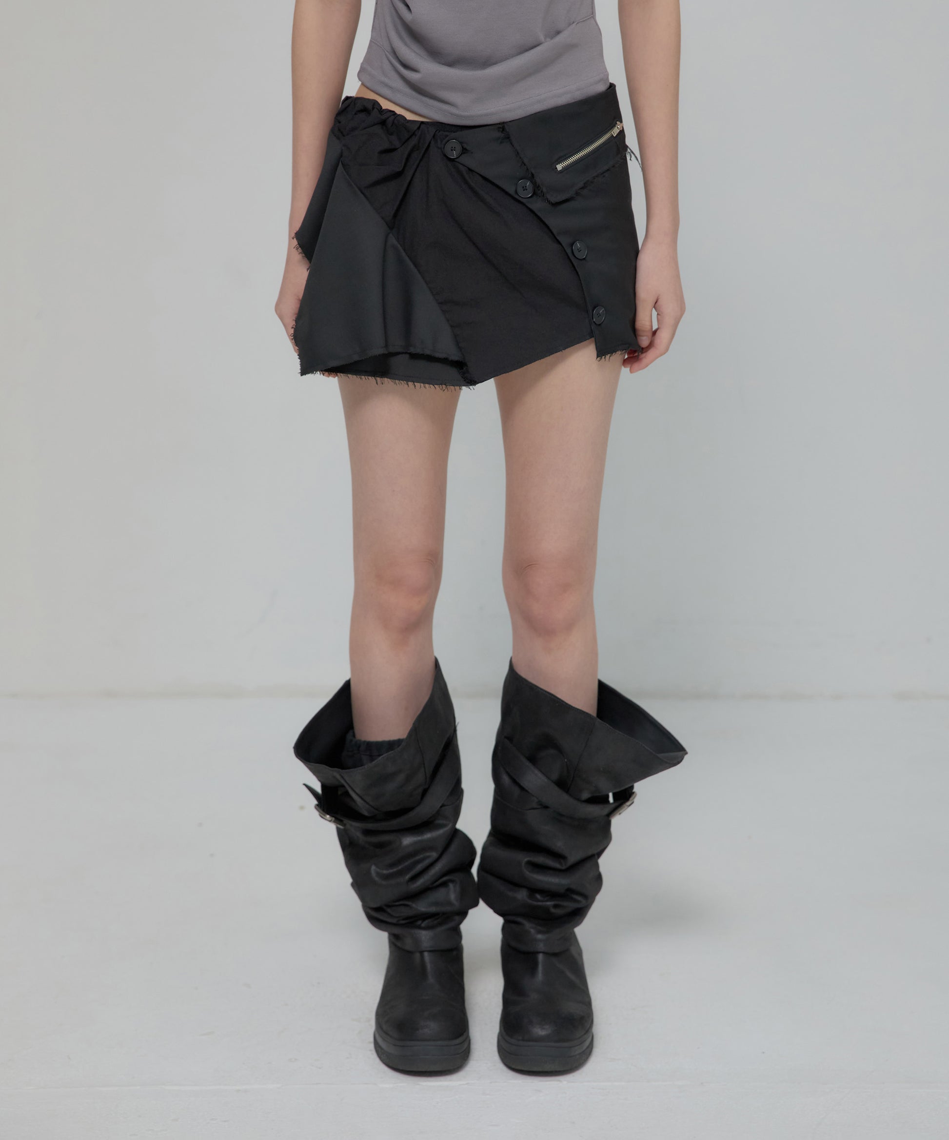 Asymmetrical Layered Mini Skirt
