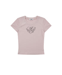 Flower Heart Baby Tee (Pink)