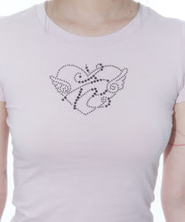 Flower Heart Baby Tee (Pink)